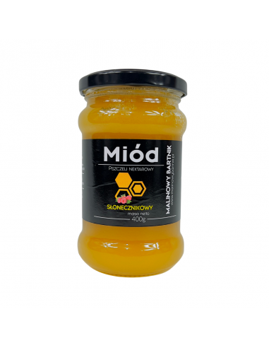 MI&Oacute;D SŁONECZNIKOWY - MALINOWY BARTNIK - 400G