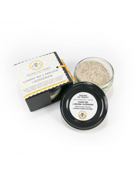 MIODOWA MYDLARNIA - PEELING DO TWARZY - CZARNY BEZ Z ARBUZEM I GOŹDZIKIEM 25G