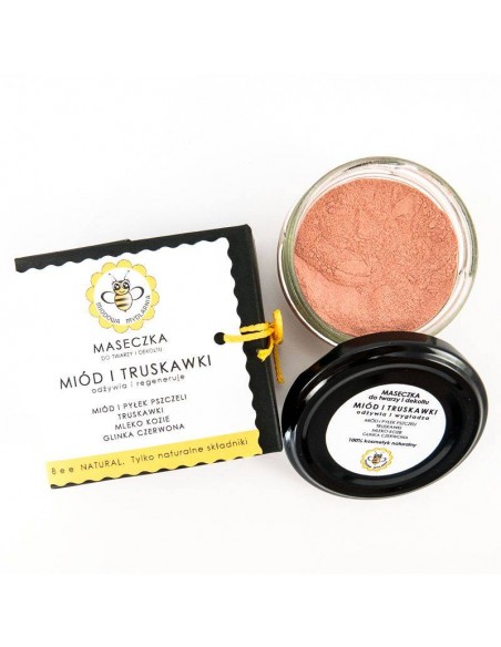 MIODOWA MYDLARNIA - MASECZKA DO TWARZY I DEKOLTU - MI&Oacute;D I TRUSKAWKI -  25G