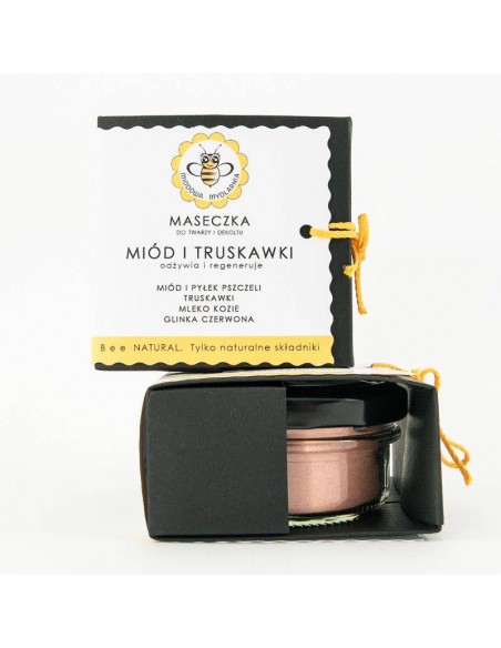 MIODOWA MYDLARNIA - MASECZKA DO TWARZY I DEKOLTU - MI&Oacute;D I TRUSKAWKI -  25G