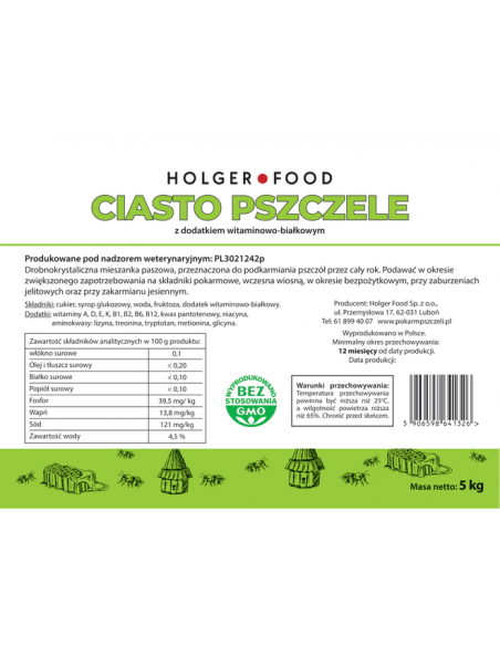 Holger Food &ndash; Ciasto pszczele witaminowo-białkowe 5 kg