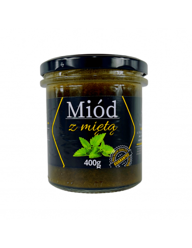 MI&Oacute;D WIELOKWIATOWY - KREMOWANY Z MIĘTĄ, 400G