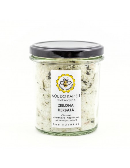 MIODOWA MYDLARNIA - S&Oacute;L DO KĄPIELI - ZIELONA HERBATA - 350G