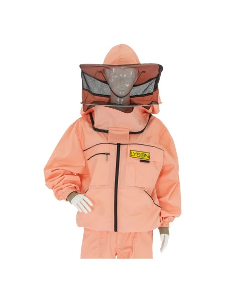 BLUZA PSZCZELARSKA ROZPINANA Z KAPELUSZEM - ŁOSOSIOWA (COLOR LINE)