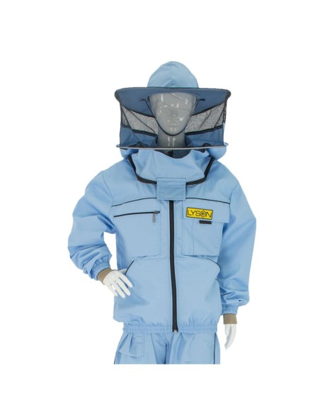 BLUZA PSZCZELARSKA ROZPINANA Z KAPELUSZEM - NIEBIESKA (COLOR LINE)