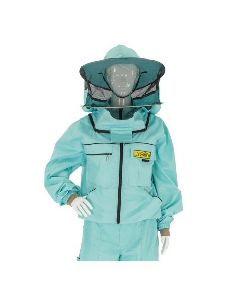 BLUZA PSZCZELARSKA ROZPINANA Z KAPELUSZEM - TURKUSOWAA (COLOR LINE)