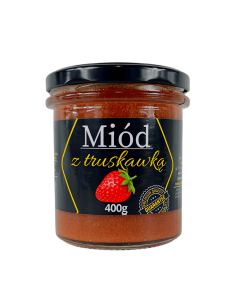 MI&Oacute;D WIELOKWIATOWY - KREMOWANY Z TRUSKAWKĄ, 400G