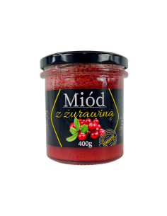 MI&Oacute;D WIELOKWIATOWY - KREMOWANY Z ŻURAWINĄ, 400G