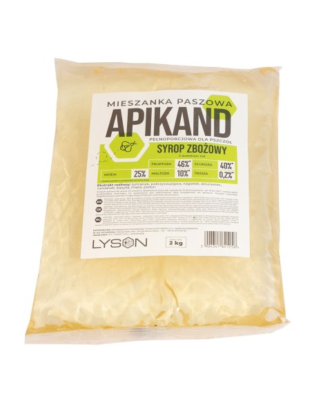 Apikand Zbożowy Syrop z Dodatkiem Zi&oacute;ł &ndash; Pełnoporcjowy dla Pszcz&oacute;ł 2 kg