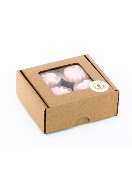ŚWIECZKA - TEALIGHT BUKIET KWIAT&Oacute;W - 4SZT.