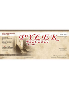 ETYKIETY NA PYŁEK PSZCZELI &ndash; 50 SZT.