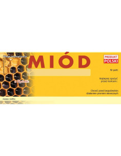 ETYKIETY NA MI&Oacute;D UNIWERSALNA 116x50 &ndash; 100 SZT.