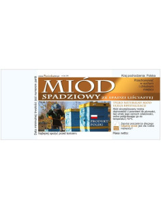 ETYKIETY NA MI&Oacute;D SPADZIOWY ZE SPADZI LIŚCIASTEJ 116X50 &ndash;...