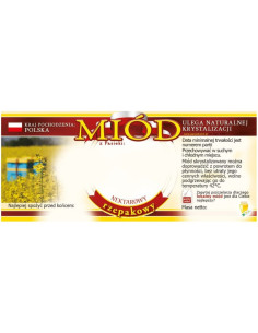 ETYKIETY NA MI&Oacute;D RZEPAKOWY 116X50 &ndash; 100 SZT.