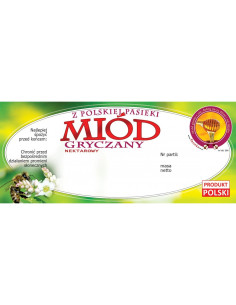 ETYKIETY NA MI&Oacute;D GRYCZANY 116X50 &ndash; 100 SZT.