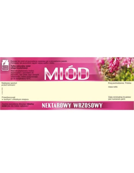 ETYKIETY NA MIÓD NEKTAROWY WRZOSOWY 154X60 (DUŻE) – 100 SZT.