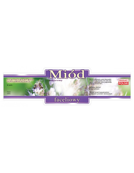 ETYKIETY OZDOBNE NA MI&Oacute;D FACELIOWY 185X55 &ndash; 100 SZT.