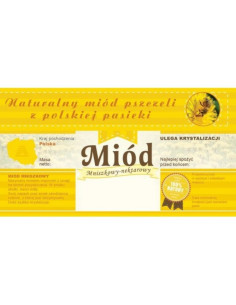 ETYKIETY Z BANDEROLĄ NA MIÓD MNISZKOWY – 100 SZT.