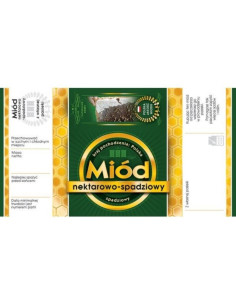 ETYKIETY Z BANDEROLĄ NA MIÓD NEKTAROWO-SPACDZIOWY – 100 SZT.