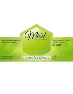 ETYKIETY NA MIÓD ZE SPADZI IGLASTEJ 130X64 – 100 SZT.