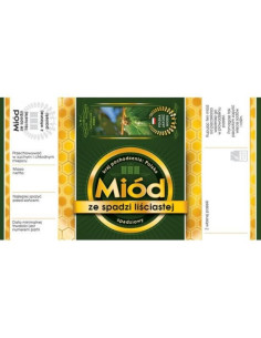 ETYKIETY Z BANDEROLĄ NA MIÓD ZE SPADZI LIŚCIASTEJ– 100 SZT.