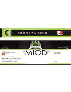 ETYKIETY Z BANDEROLĄ NA MIÓD ZE SPADZI IGLASTEJ – 100 SZT.