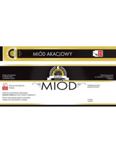 ETYKIETY Z BANDEROLĄ NA MIÓD AKACJOWY – 100 SZT.