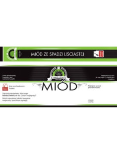 ETYKIETY Z BANDEROLĄ NA MIÓD ZE SPADZI LIŚCIASTEJ – 100 SZT.