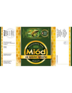 ETYKIETY Z BANDEROLĄ NA MIÓD ZE SPADZI IGLASTEJ – 100 SZT.