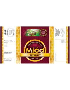 ETYKIETY Z BANDEROLĄ NA MIÓD GRYCZANY – 100 SZT.