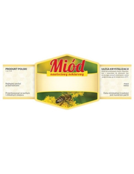 ETYKIETY NA MI&Oacute;D NAWŁOCIOWY 150X65 &ndash; 100 SZT.