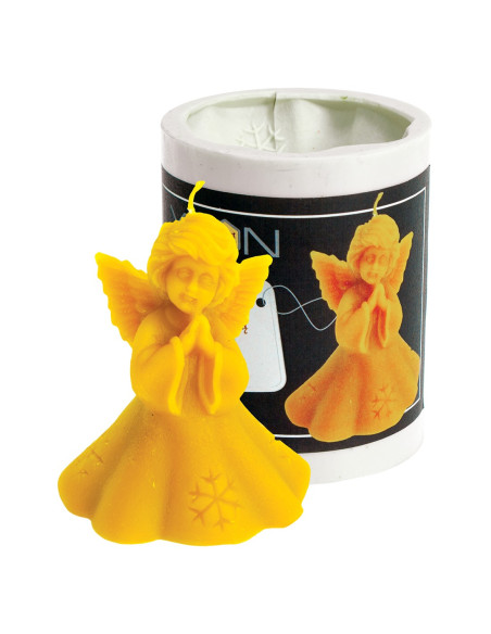 FORMA SILIKONOWA - ANIOŁEK ZE ŚNIEŻYNKĄ - WYSOKOŚĆ 8 CM