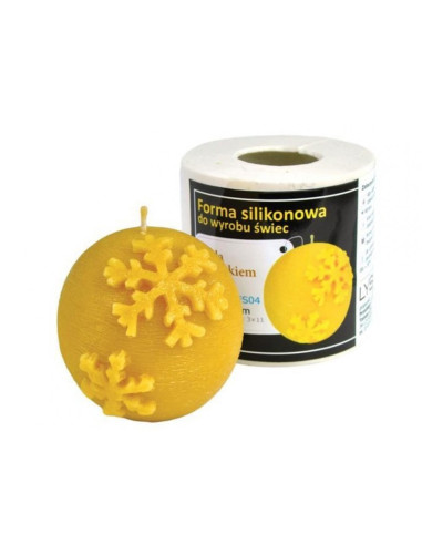 FORMA SILIKONOWA - KULA Z PŁATKIEM ŚNIEGU -...