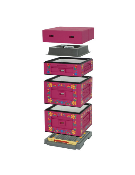 UL WIELKOPOLSKI 10-RAMKOWY MALOWANY Z NADRUKIEM KWIATKI DO SAMODZIELNEGO MONTAŻU - OPTIMA - CIEMNOR&Oacute;ŻOWY