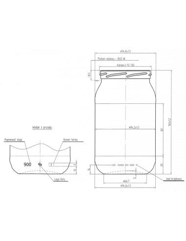 SŁOIK 900 ML - 8 SZT.