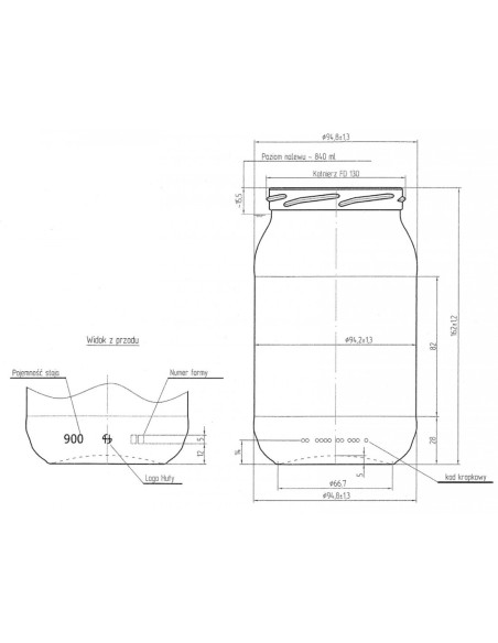 SŁOIK 815 ML - 8 SZT.