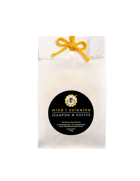 MIODOWA MYDLARNIA - SZAMPON W KOSTCE - MI&Oacute;D I ŻURAWINA - 70G - REFILL