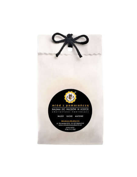 MIODOWA MYDLARNIA - BALSAM DO WŁOS&Oacute;W W KOSTCE - MI&Oacute;D Z POMARAŃCZĄ - REFFIL