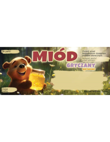 ETYKIETY NA MI&Oacute;D GRYCZANY 116x50 &ndash; 100 SZT.