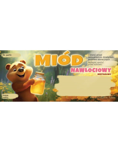 ETYKIETY NA MI&Oacute;D NAWŁOCIOWY 116x50 &ndash; 100 SZT.