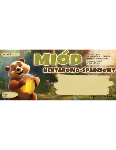 ETYKIETY NA MI&Oacute;D NEKTAROWO-SPADZIOWY 116x50 &ndash;...