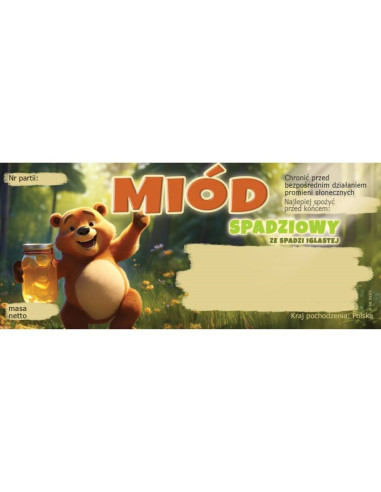 ETYKIETY NA MI&Oacute;D ZE SPADZI IGLASTEJ 116x50 &ndash;...