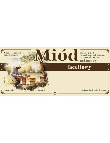 ETYKIETY NA MI&Oacute;D FACELIOWY 116x50 &ndash; 100 SZT.