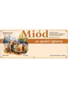 ETYKIETY NA MI&Oacute;D ZE SPADZI IGLASTEJ 116x50 &ndash; 100 SZT.