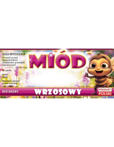 ETYKIETY NA MI&Oacute;D WRZOSOWY 116x50 &ndash; 100 SZT.