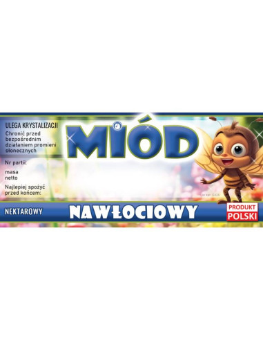 ETYKIETY NA MI&Oacute;D NAWŁOCIOWY 116x50 &ndash; 100 SZT.