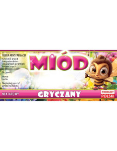 ETYKIETY NA MI&Oacute;D GRYCZANY 116x50 &ndash; 100 SZT.
