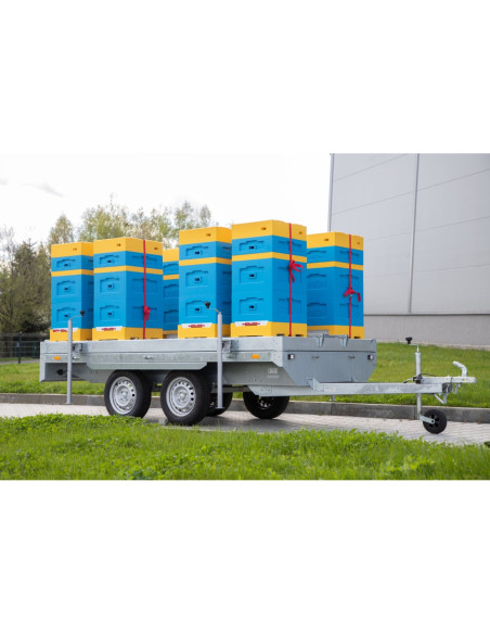 PRZYCZEPA DO TRANSPORTU ULI Z BURTAMI I WAGĄ PASIECZNĄ PLATFORMOWĄ