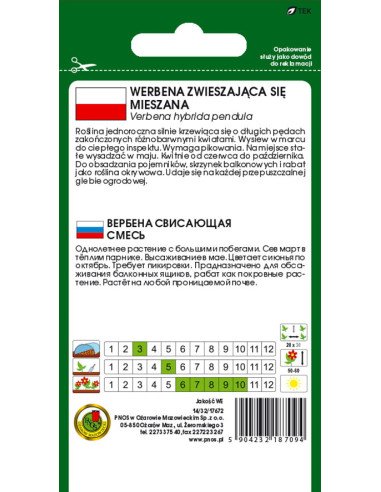 NASIONA - WERBENA ZWIESZAJĄCA SIĘ MIESZANA 0,2G
