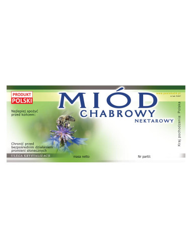 ETYKIETY NA MI&Oacute;D CHRABOWY 116x50 &ndash; 100 SZT.